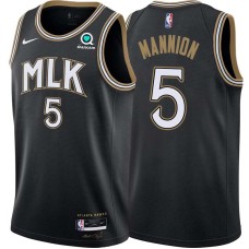 Atlanta Hawks #5 Pace Mannion Jersey -Black 2020-21 City