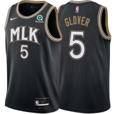 Atlanta Hawks #5 Dion Glover Jersey -Black 2020-21 City