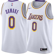 Los Angeles Lakers #0 Soumaila Samake Jersey -White