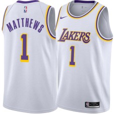 Los Angeles Lakers #1 Wes Matthews Jersey -White