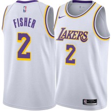 Los Angeles Lakers #2 Derek Fisher Jersey -White