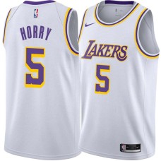 Los Angeles Lakers #5 Robert Horry Jersey -White