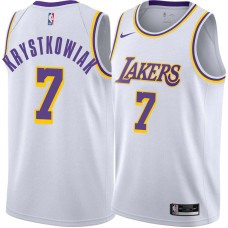 Los Angeles Lakers #7 Larry Krystkowiak Jersey -White