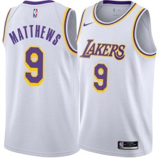 Los Angeles Lakers #9 Wesley Matthews Jersey -White