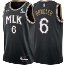 Atlanta Hawks #6 Cal Bowdler Jersey -Black 2020-21 City