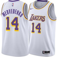 Los Angeles Lakers #14 Stanislav Medvedenko Jersey -White