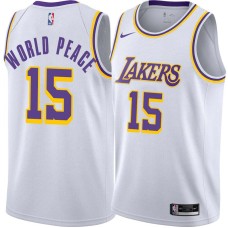 Los Angeles Lakers #15 Metta World Peace Jersey -White