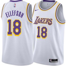 Los Angeles Lakers #18 Ray Ellefson Jersey -White