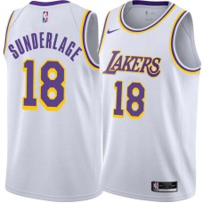 Los Angeles Lakers #18 Don Sunderlage Jersey -White