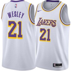 Los Angeles Lakers #21 Walt Wesley Jersey -White