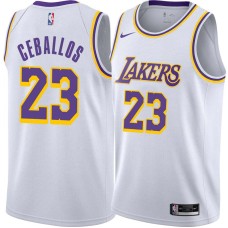 Los Angeles Lakers #23 Cedric Ceballos Jersey -White