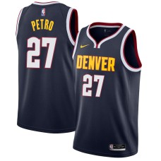 Denver Nuggets #27 Johan Petro Jersey -Navy