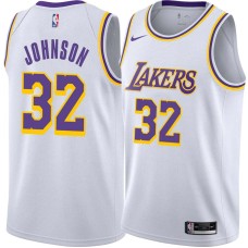 Los Angeles Lakers #32 Magic Johnson Jersey -White