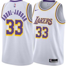 Los Angeles Lakers #33 Kareem Abdul-Jabbar Jersey -White