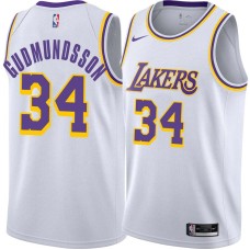 Los Angeles Lakers #34 Petur Gudmundsson Jersey -White