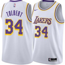 Los Angeles Lakers #34 Ray Tolbert Jersey -White