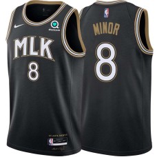 Atlanta Hawks #8 Dave Minor Jersey -Black 2020-21 City