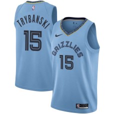 Memphis Grizzlies #15 Cezary Trybanski Jersey -Beale Street Light Blue