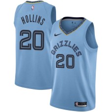 Memphis Grizzlies #20 Ryan Hollins Jersey -Beale Street Light Blue