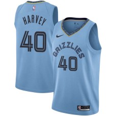 Memphis Grizzlies #40 Antonio Harvey Jersey -Beale Street Light Blue