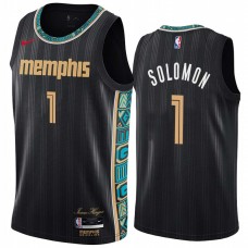 Memphis Grizzlies #1 Will Solomon Jersey -Black 2020-2021 City