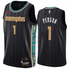 Memphis Grizzlies #1 Wesley Person Jersey -Black 2020-2021 City