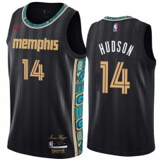 Memphis Grizzlies #14 Lester Hudson Jersey -Black 2020-2021 City
