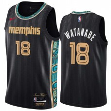 Memphis Grizzlies #18 Yuta Watanabe Jersey -Black 2020-2021 City