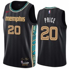 Memphis Grizzlies #20 Brent Price Jersey -Black 2020-2021 City