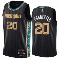 Memphis Grizzlies #20 Quincy Pondexter Jersey -Black 2020-2021 City