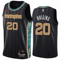 Memphis Grizzlies #20 Ryan Hollins Jersey -Black 2020-2021 City