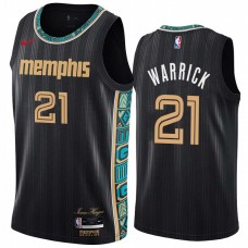 Memphis Grizzlies #21 Hakim Warrick Jersey -Black 2020-2021 City