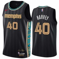 Memphis Grizzlies #40 Antonio Harvey Jersey -Black 2020-2021 City