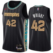 Memphis Grizzlies #42 Lorenzen Wright Jersey -Black 2020-2021 City