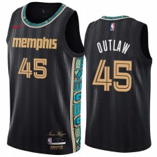 Memphis Grizzlies #45 Bo Outlaw Jersey -Black 2020-2021 City