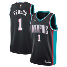 Memphis Grizzlies #1 Wesley Person Jersey -Black Throwback