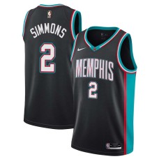 Memphis Grizzlies #2 Kobi Simmons Jersey -Black Throwback