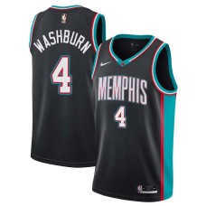 Memphis Grizzlies #4 Julian Washburn Jersey -Black Throwback