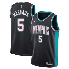 Memphis Grizzlies #5 Dusty Hannahs Jersey -Black Throwback