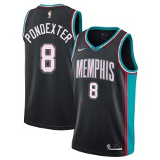 Memphis Grizzlies #8 Quincy Pondexter Jersey -Black Throwback