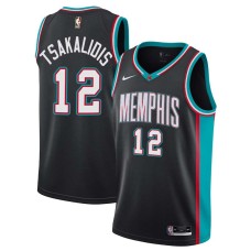 Memphis Grizzlies #12 Jake Tsakalidis Jersey -Black Throwback