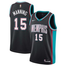 Memphis Grizzlies #15 Rich Manning Jersey -Black Throwback