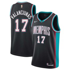 Memphis Grizzlies #17 Jonas Valanciunas Jersey -Black Throwback