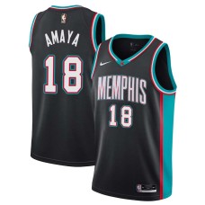 Memphis Grizzlies #18 Ashraf Amaya Jersey -Black Throwback