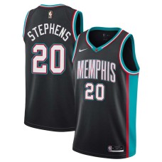 Memphis Grizzlies #20 DJ Stephens Jersey -Black Throwback