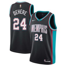 Memphis Grizzlies #24 Terry Dehere Jersey -Black Throwback