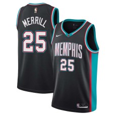 Memphis Grizzlies #25 Sam Merrill Jersey -Black Throwback