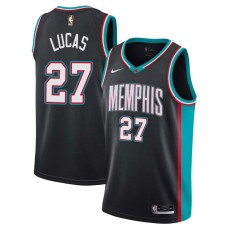 Memphis Grizzlies #27 Kalin Lucas Jersey -Black Throwback