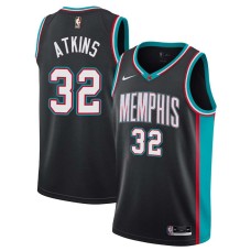 Memphis Grizzlies #32 Chucky Atkins Jersey -Black Throwback