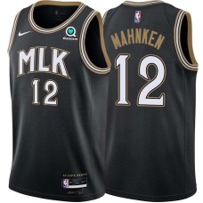 Atlanta Hawks #12 John Mahnken Jersey -Black 2020-21 City